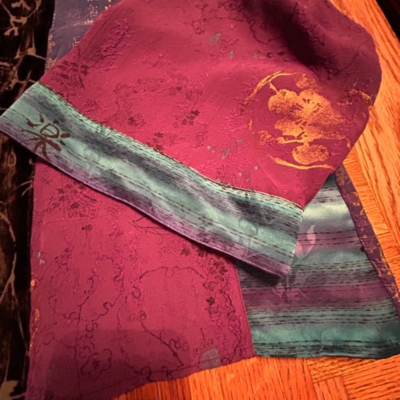 Chico’s women’s silk and velvet kimono jacket. . Size 2 (women’s medium).mint - Picture 10 of 13